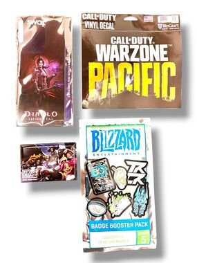 🎮 Blizzard Gaming Bundle Diablo Immortal + COD Warzone Decal Pins Badges